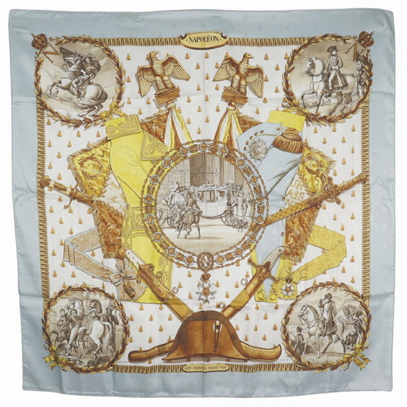 Hermes Accessories - HERMES Authentic Blue Silk Scarf